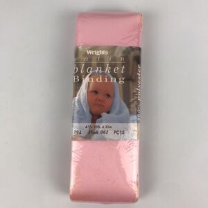 Wrights Satin Blanket Binding 794 Pink 061 2" Wide 4 3/4 Yards Long